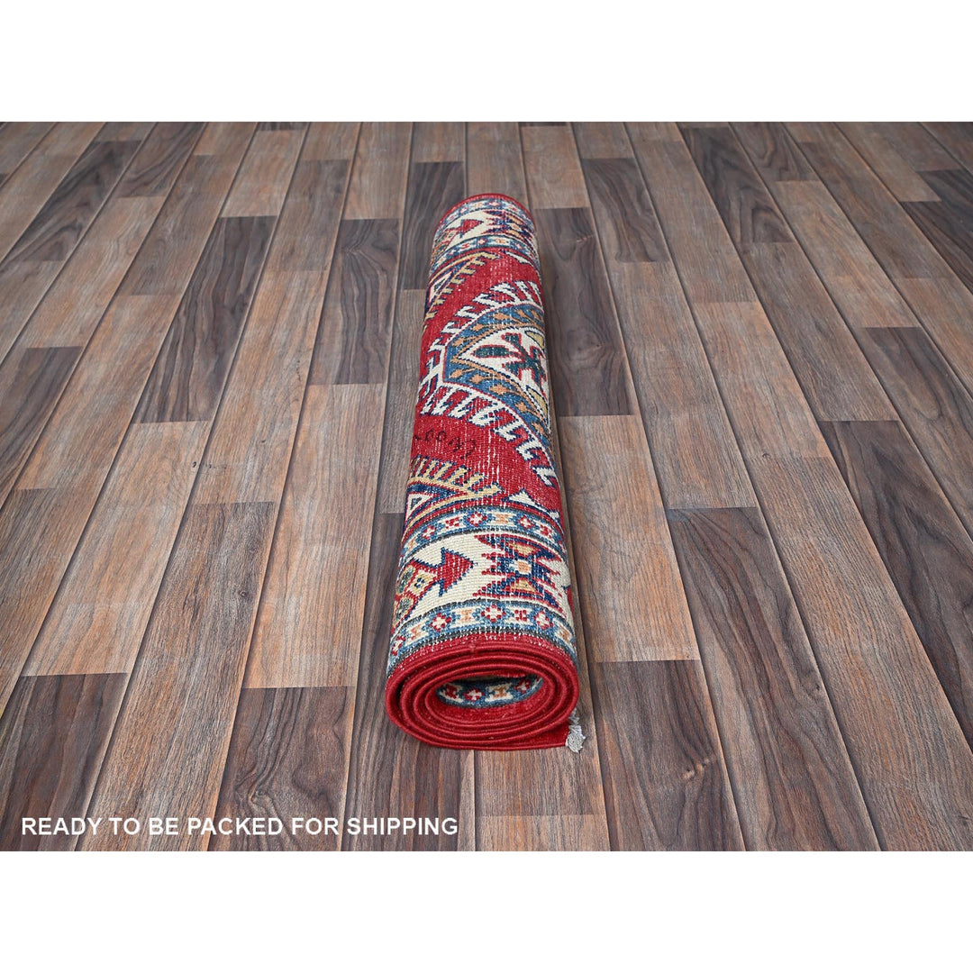 2'8" x 4'1" New Hand Knotted Red Wool Rectangle Oriental Rug - MOA102409