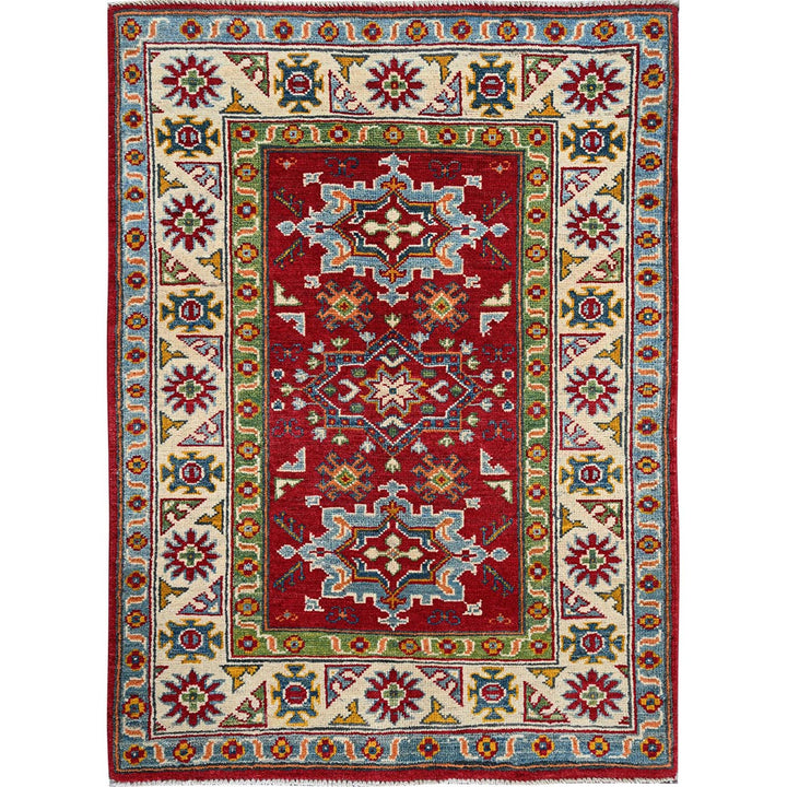 2'11" x 3'11" New Hand Knotted Red Wool Rectangle Oriental Rug - MOA102410