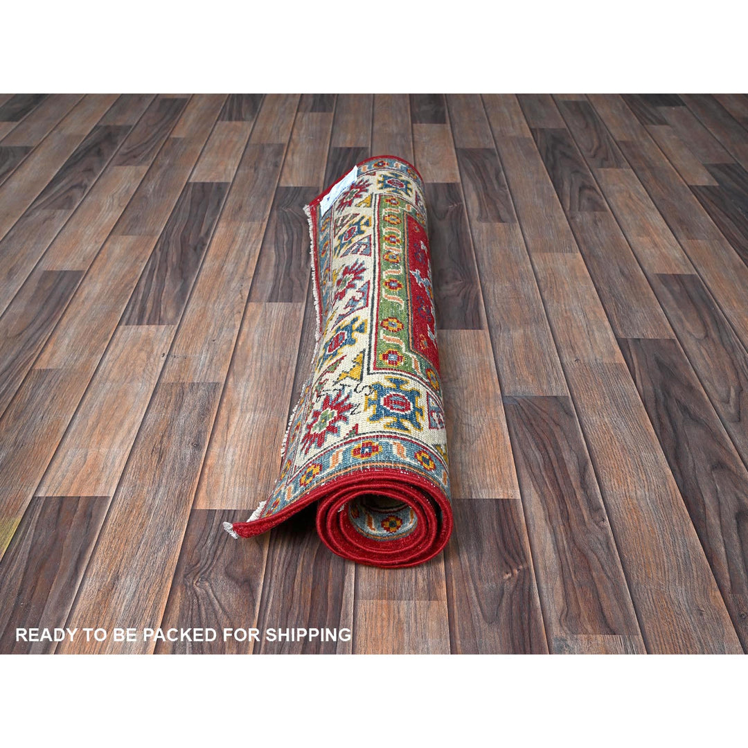 2'11" x 3'11" New Hand Knotted Red Wool Rectangle Oriental Rug - MOA102410