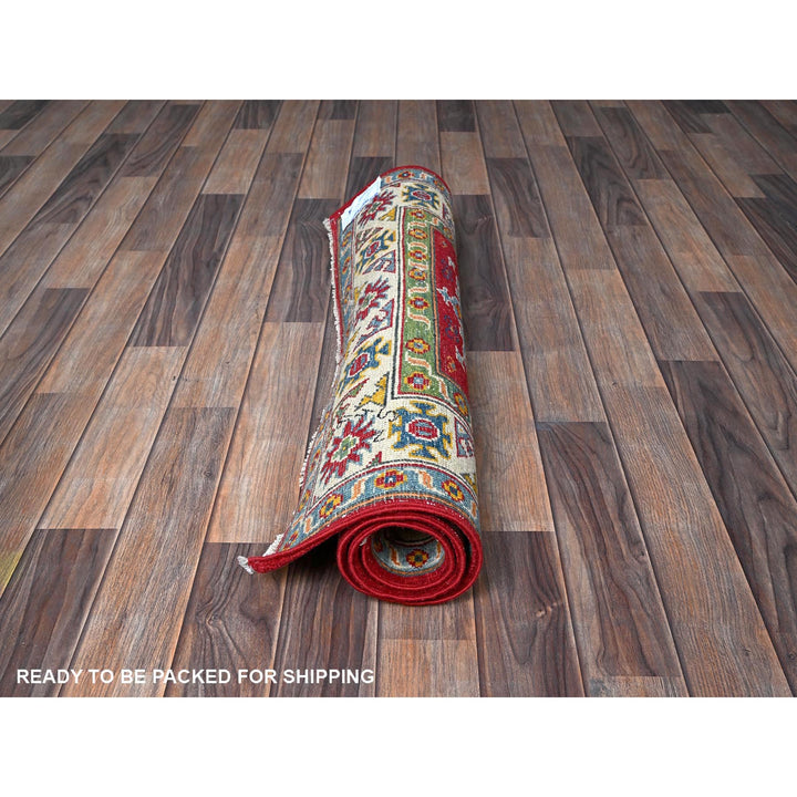 2'11" x 3'11" New Hand Knotted Red Wool Rectangle Oriental Rug - MOA102410