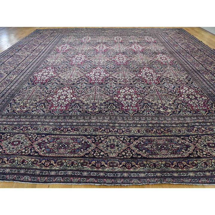 14'0" x 16'9" Vintage Hand Knotted Multicolored Wool Rectangle Oriental Rug - MOA10241179