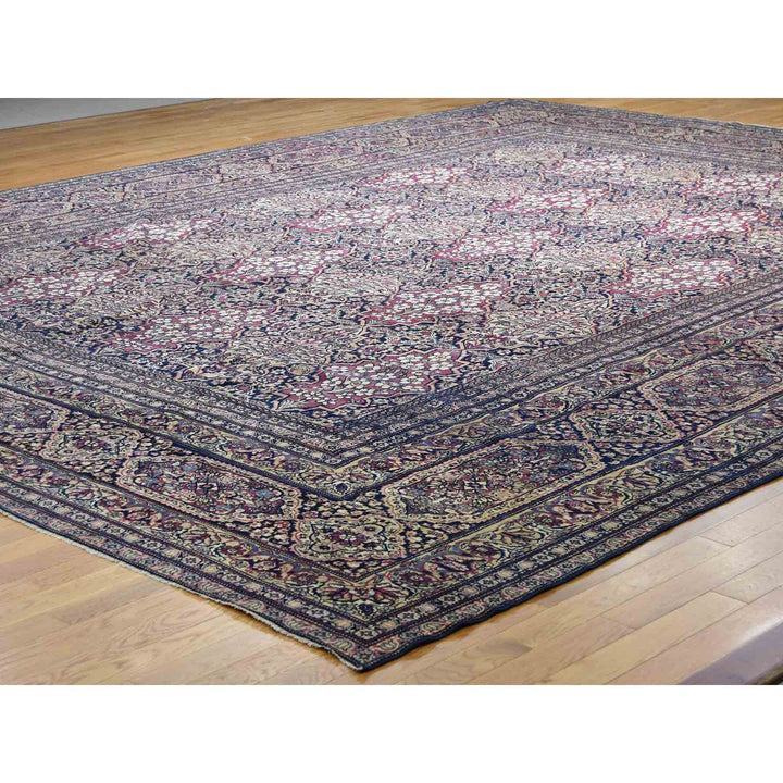 14'0" x 16'9" Vintage Hand Knotted Multicolored Wool Rectangle Oriental Rug - MOA10241179
