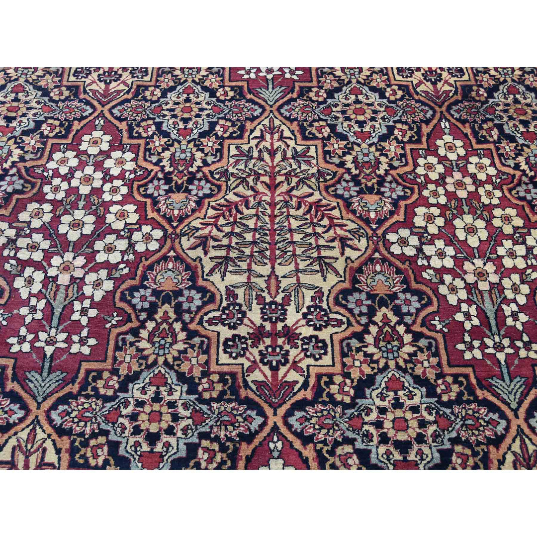 14'0" x 16'9" Vintage Hand Knotted Multicolored Wool Rectangle Oriental Rug - MOA10241179
