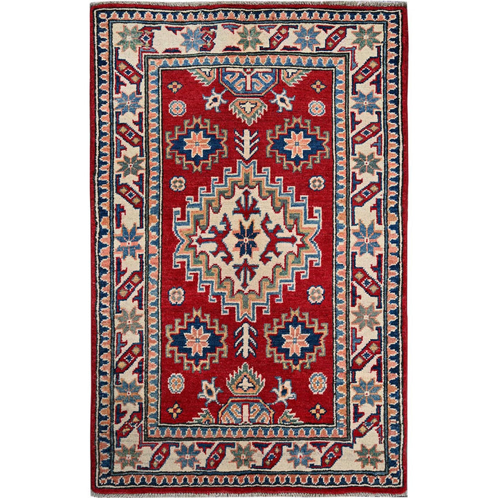 2'7" x 4'0" New Hand Knotted Red Wool Rectangle Oriental Rug - MOA102411