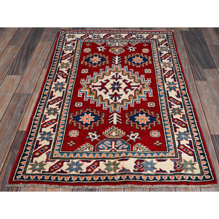 2'7" x 4'0" New Hand Knotted Red Wool Rectangle Oriental Rug - MOA102411