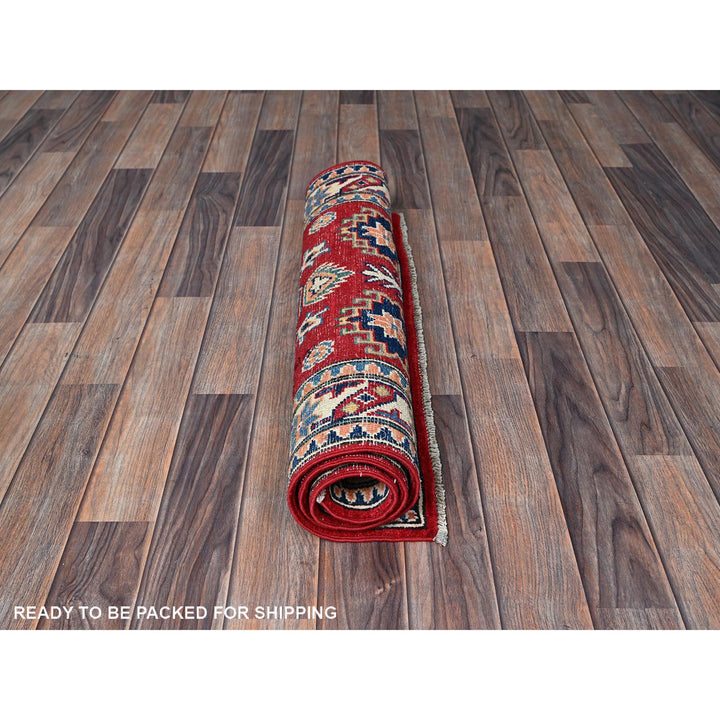 2'7" x 4'0" New Hand Knotted Red Wool Rectangle Oriental Rug - MOA102411