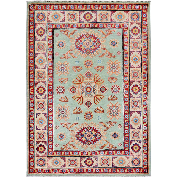3'5" x 4'11" New Hand Knotted Green Wool Rectangle Oriental Rug - MOA102413