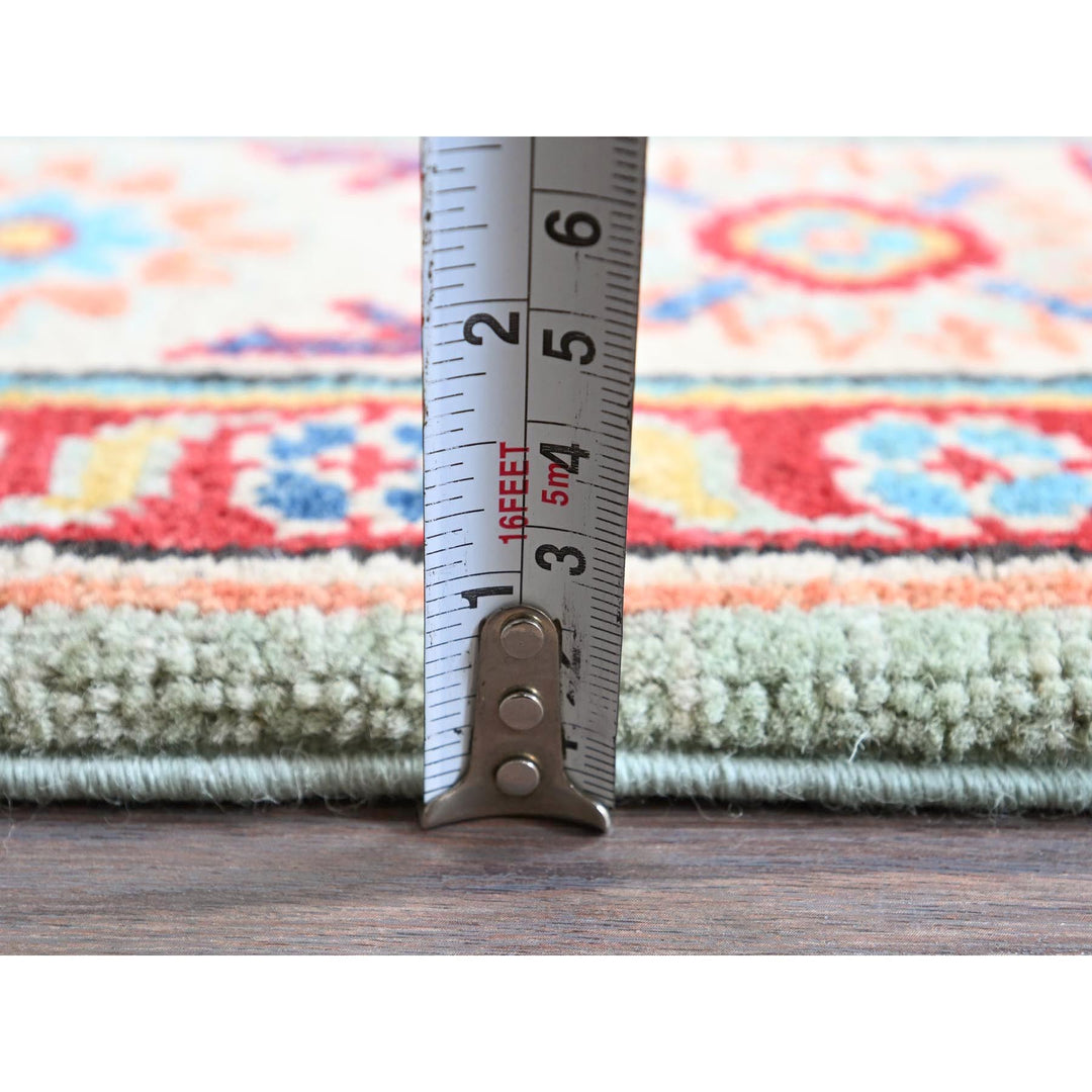 3'5" x 4'11" New Hand Knotted Green Wool Rectangle Oriental Rug - MOA102413