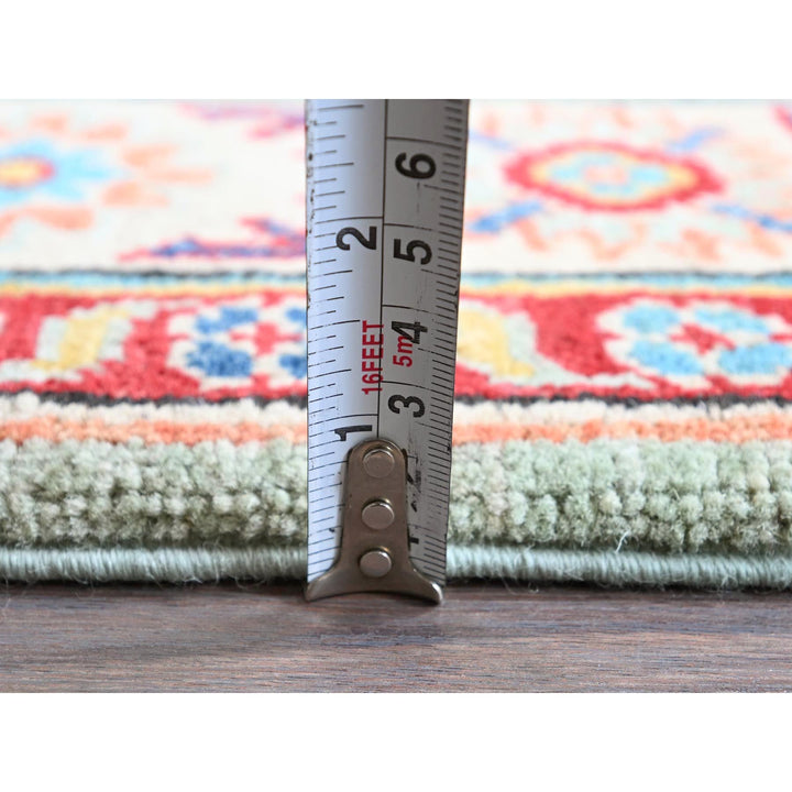 3'5" x 4'11" New Hand Knotted Green Wool Rectangle Oriental Rug - MOA102413