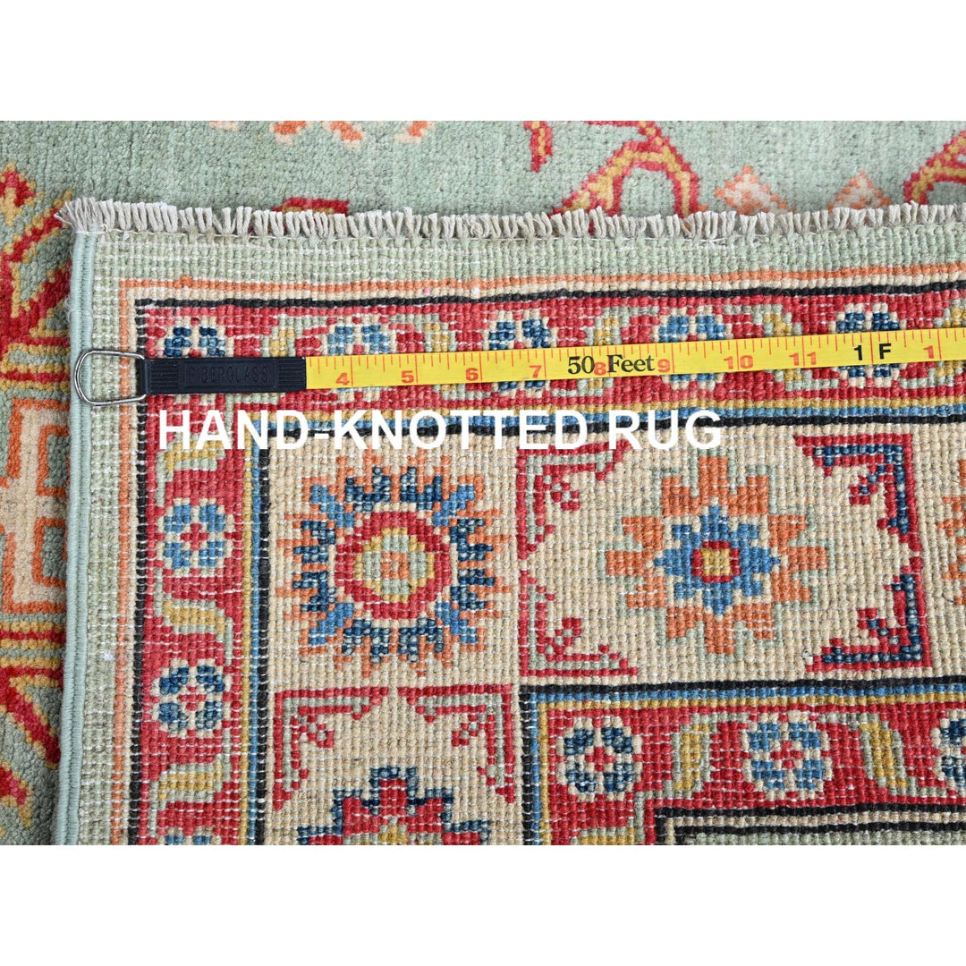 3'5" x 4'11" New Hand Knotted Green Wool Rectangle Oriental Rug - MOA102413