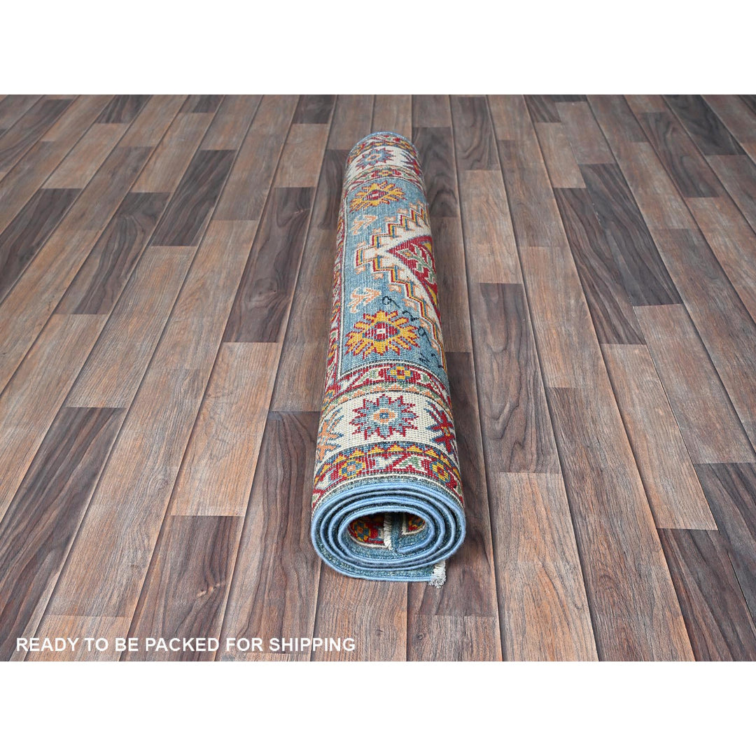 3'3" x 5'0" New Hand Knotted Blue Wool Rectangle Oriental Rug - MOA102414