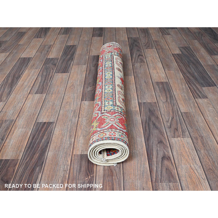 3'2" x 5'3" New Hand Knotted Ivory Wool Rectangle Oriental Rug - MOA102415