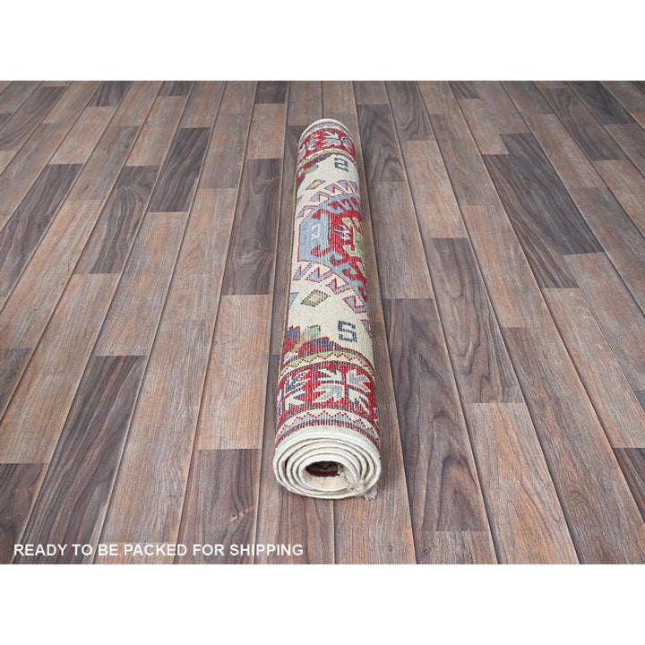 3'3" x 4'10" New Hand Knotted Ivory Wool Rectangle Oriental Rug - MOA102416