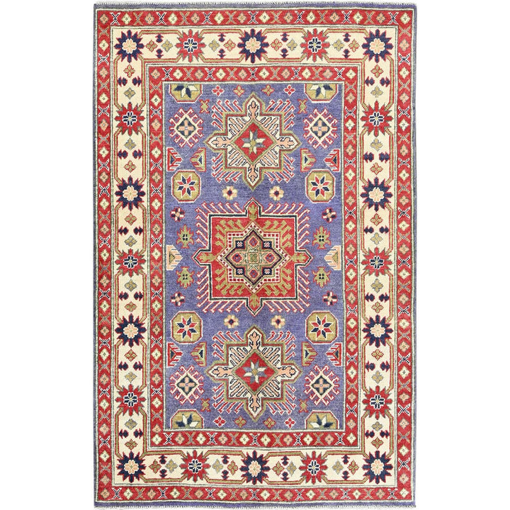 3'11" x 6'1" New Hand Knotted Purple Wool Rectangle Oriental Rug - MOA102417