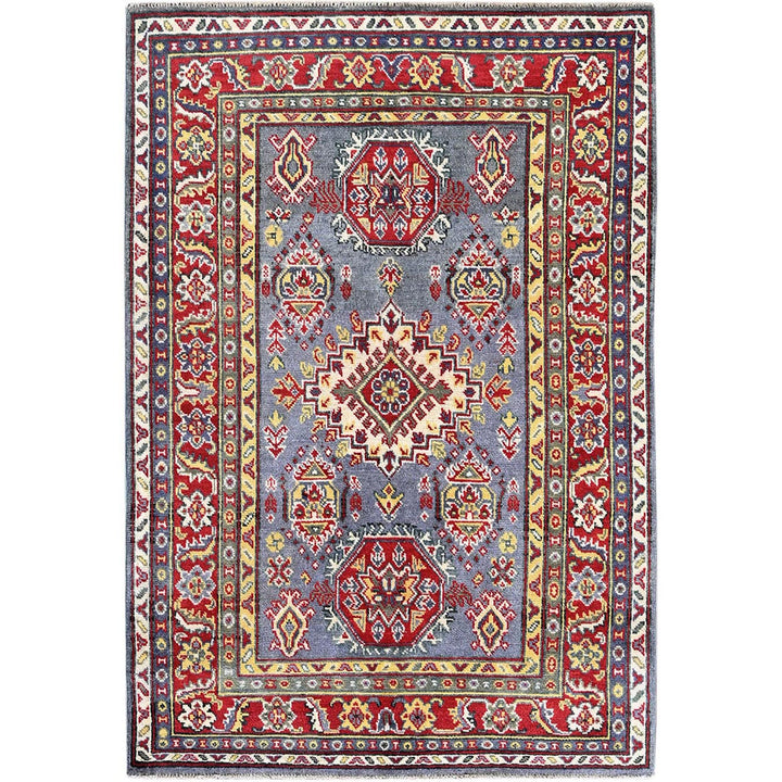 4'1" x 5'10" New Hand Knotted Grey Wool Rectangle Oriental Rug - MOA102419