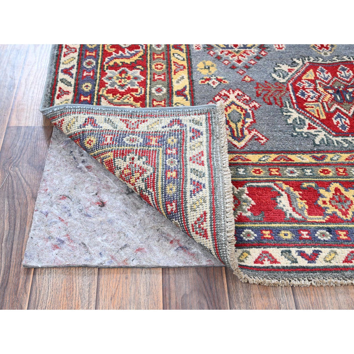 4'1" x 5'10" New Hand Knotted Grey Wool Rectangle Oriental Rug - MOA102419