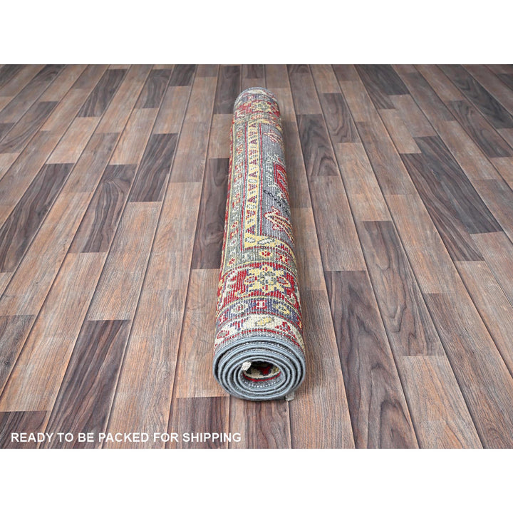 4'1" x 5'10" New Hand Knotted Grey Wool Rectangle Oriental Rug - MOA102419