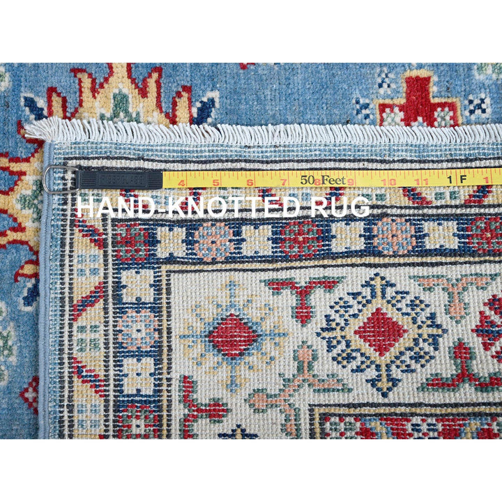 3'11" x 12'11" New Hand Knotted Blue Wool Runner Oriental Rug - MOA102420