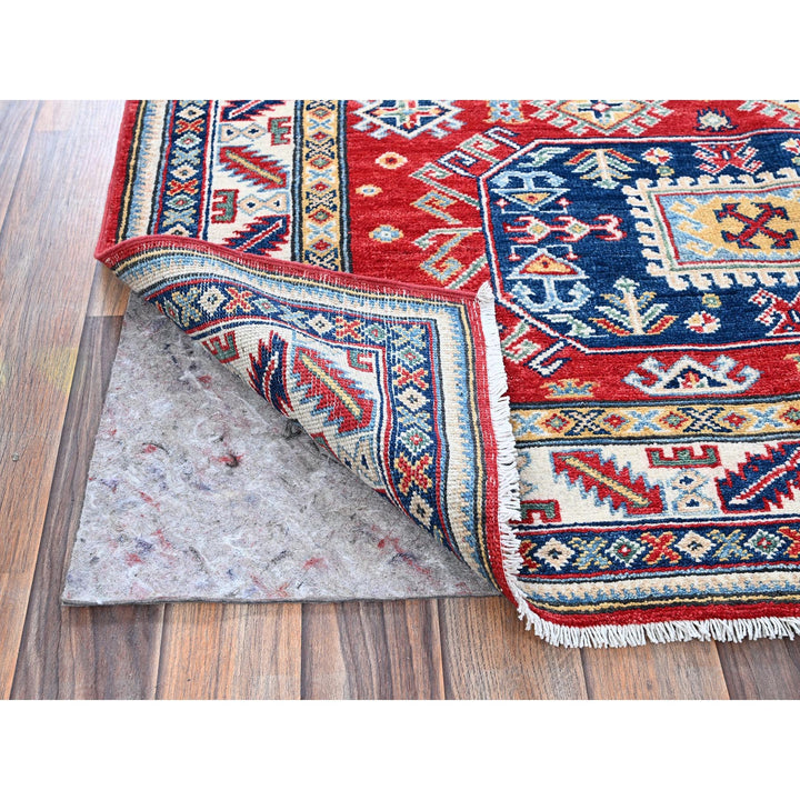 4'1" x 5'6" New Hand Knotted Red Wool Rectangle Oriental Rug - MOA102421