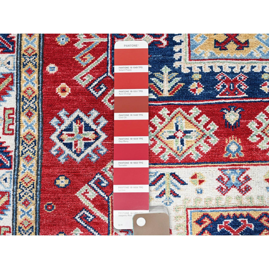 4'1" x 5'6" New Hand Knotted Red Wool Rectangle Oriental Rug - MOA102421