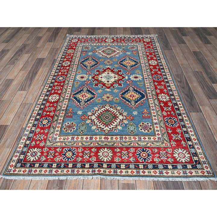 3'10" x 6'3" New Hand Knotted Blue Wool Rectangle Oriental Rug - MOA102422