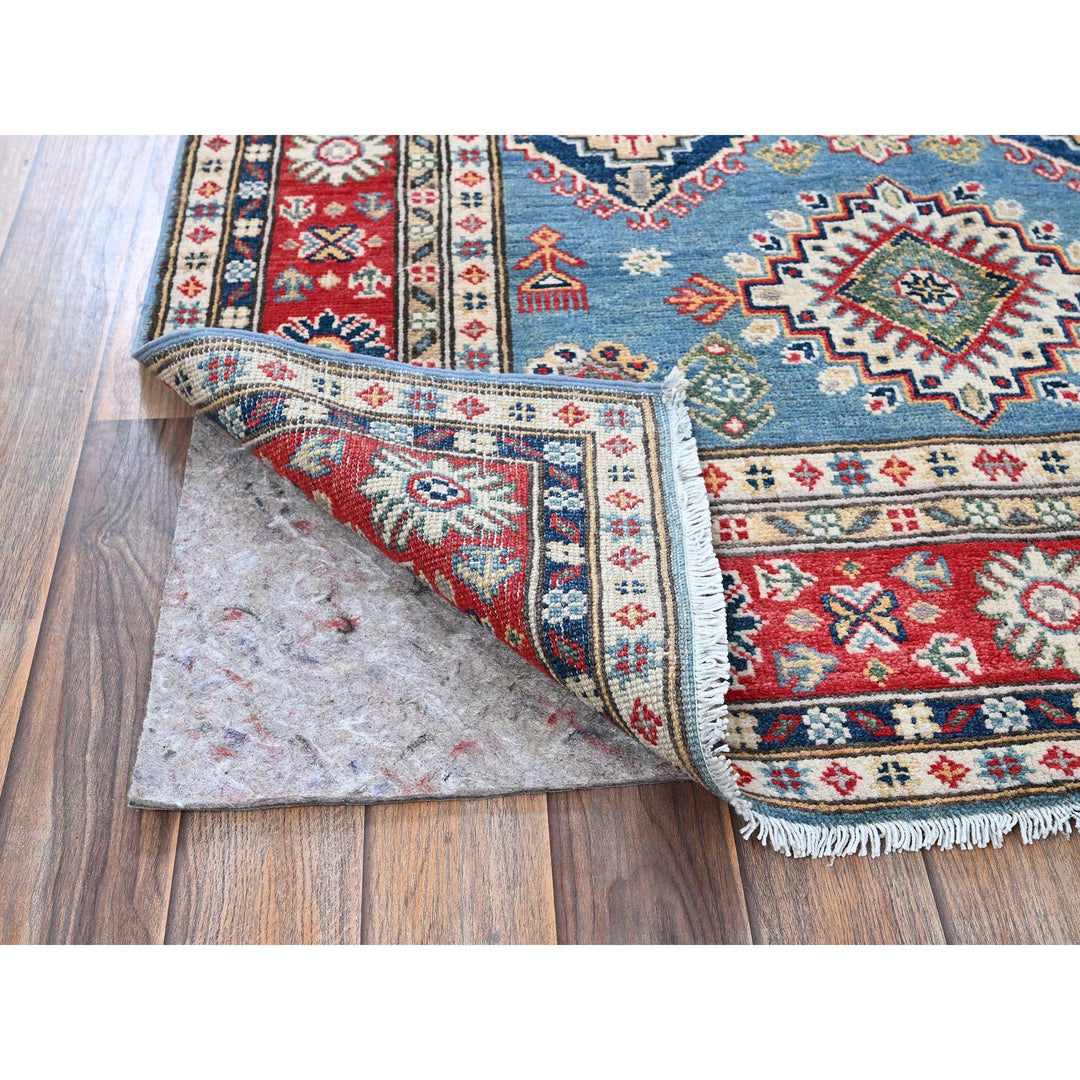 3'10" x 6'3" New Hand Knotted Blue Wool Rectangle Oriental Rug - MOA102422