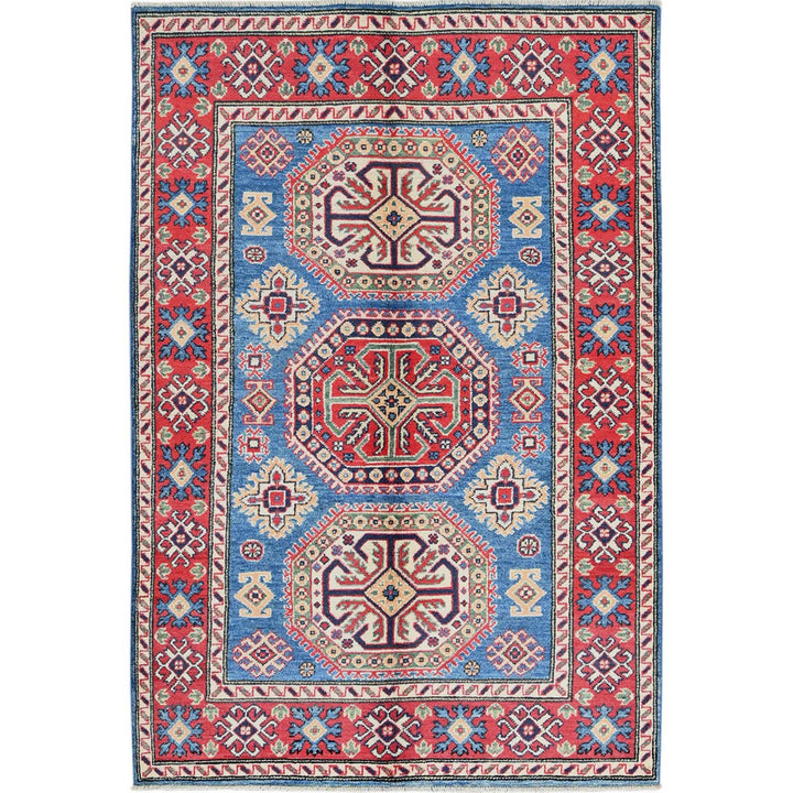 4'1" x 6'0" New Hand Knotted Blue Wool Rectangle Oriental Rug - MOA102423
