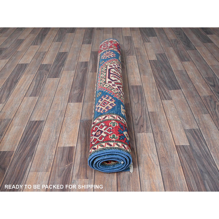 4'1" x 6'0" New Hand Knotted Blue Wool Rectangle Oriental Rug - MOA102423