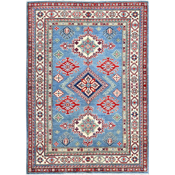 4'0" x 5'7" New Hand Knotted Blue Wool Rectangle Oriental Rug - MOA102424