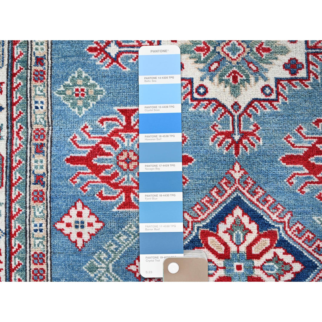 4'0" x 5'7" New Hand Knotted Blue Wool Rectangle Oriental Rug - MOA102424