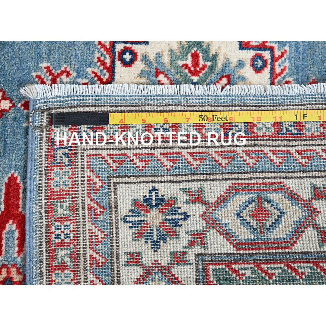 4'0" x 5'7" New Hand Knotted Blue Wool Rectangle Oriental Rug - MOA102424
