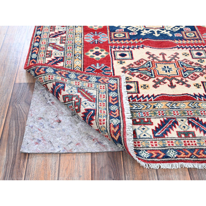 3'9" x 5'3" New Hand Knotted Red Wool Rectangle Oriental Rug - MOA102425