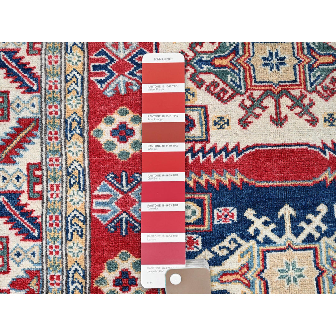 3'9" x 5'3" New Hand Knotted Red Wool Rectangle Oriental Rug - MOA102425
