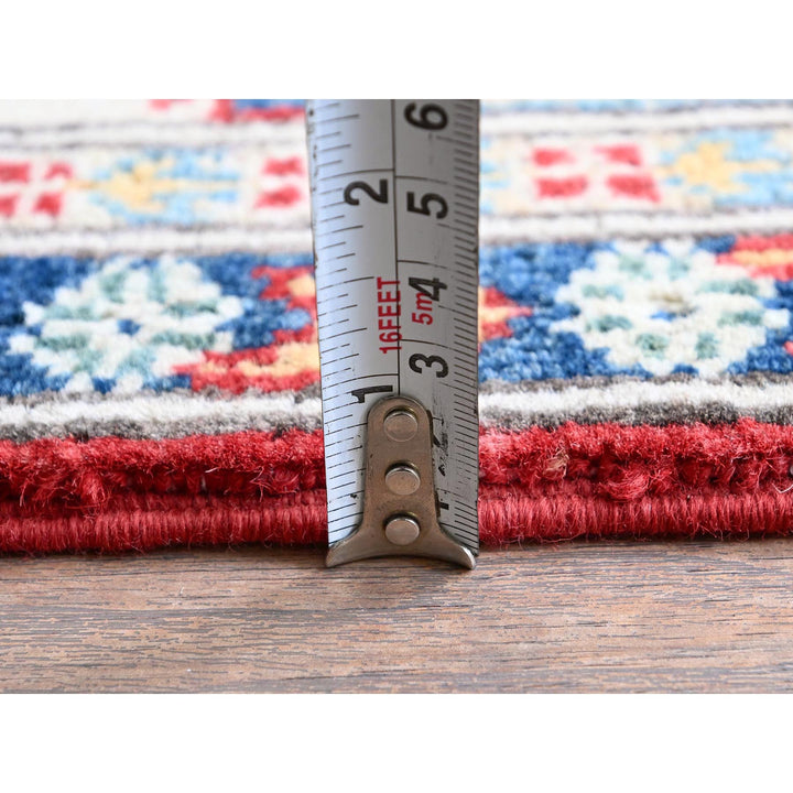 3'9" x 5'3" New Hand Knotted Red Wool Rectangle Oriental Rug - MOA102425