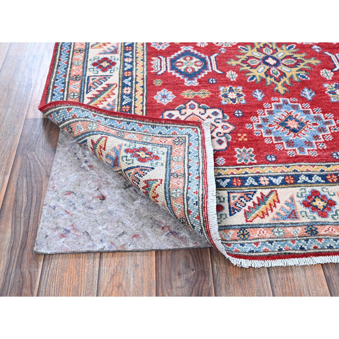 4'0" x 6'0" New Hand Knotted Red Wool Rectangle Oriental Rug - MOA102426