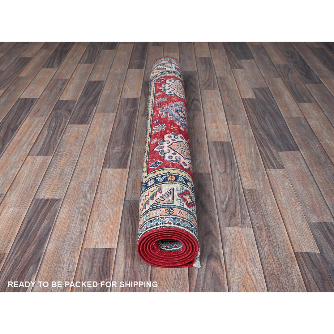 4'0" x 6'0" New Hand Knotted Red Wool Rectangle Oriental Rug - MOA102426