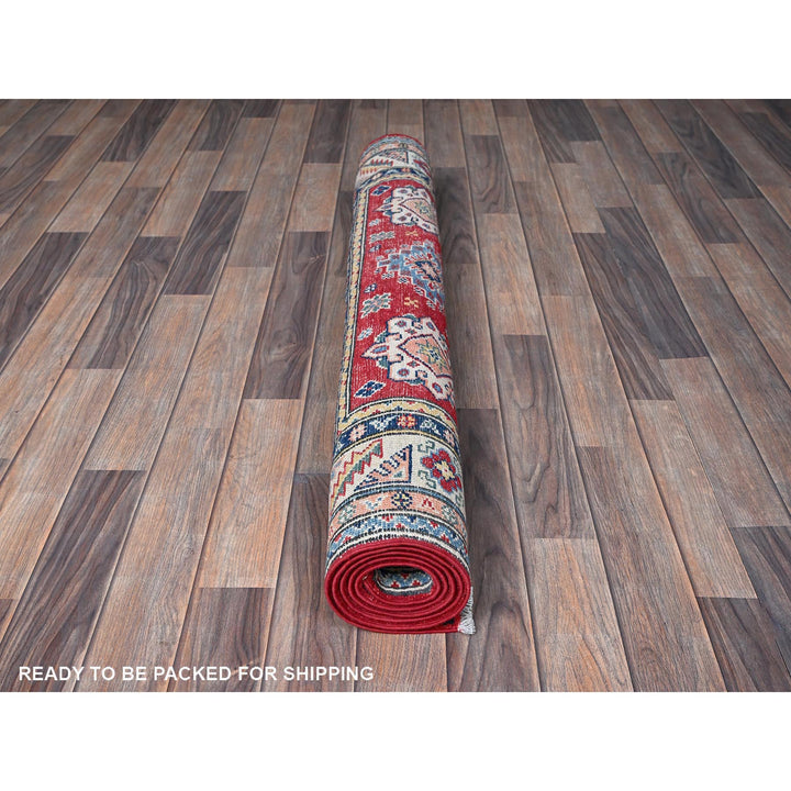 4'0" x 6'0" New Hand Knotted Red Wool Rectangle Oriental Rug - MOA102426