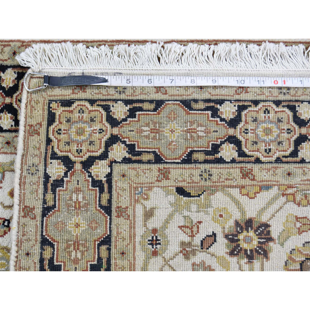 2'8" x 6'2" New Hand Knotted Ivory New Zealand Wool Runner Oriental Rug - MOA10242707