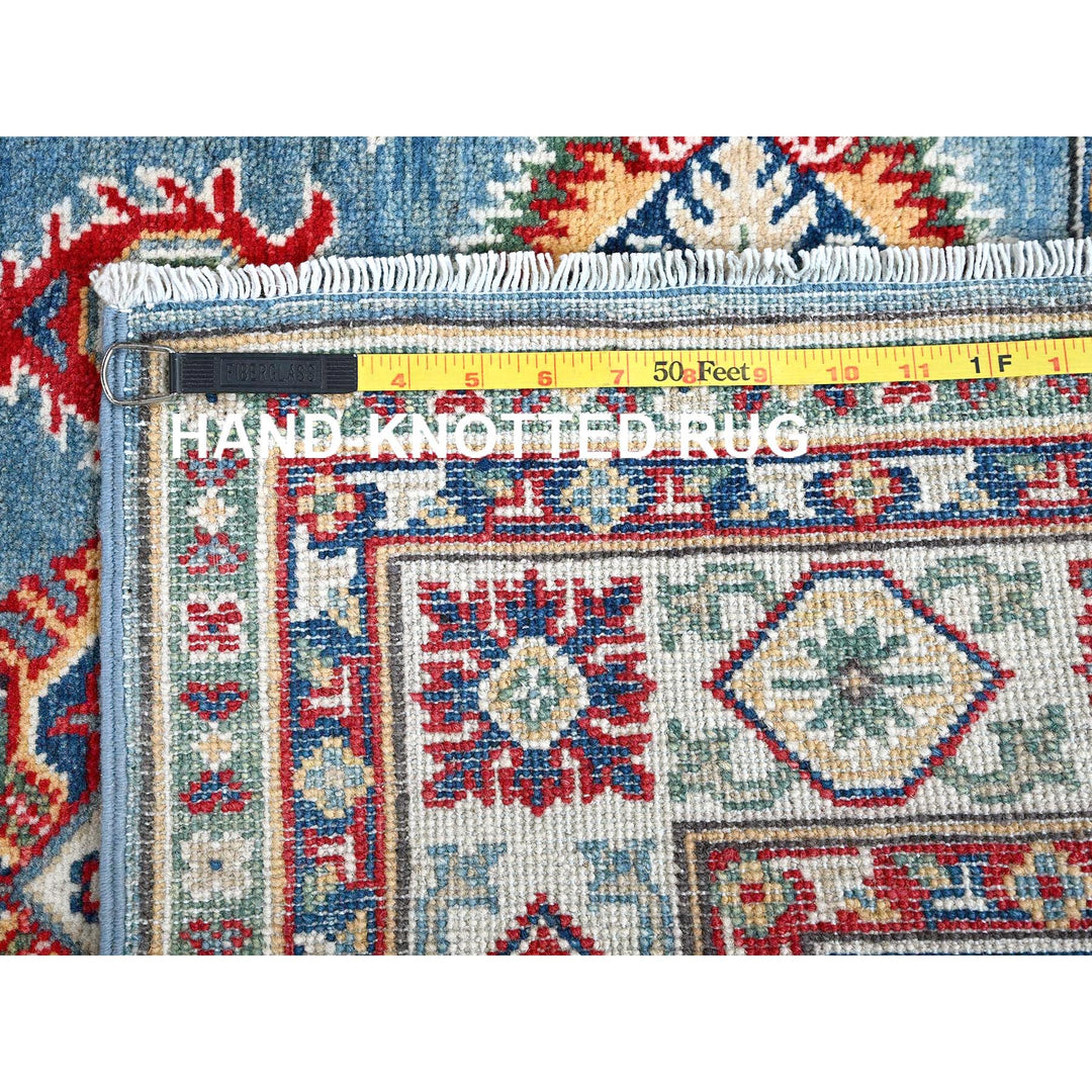 4'0" x 5'9" New Hand Knotted Blue Wool Rectangle Oriental Rug - MOA102427