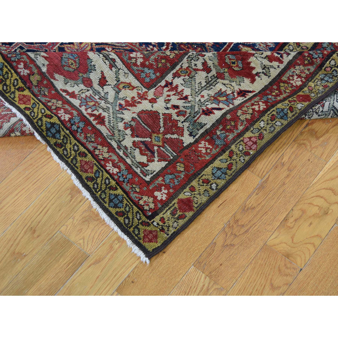 6'5" x 16'4" Vintage Hand Knotted Blue Wool Runner Oriental Rug - MOA10242867