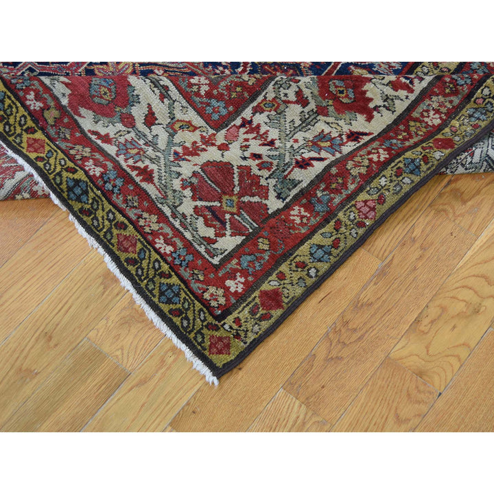 6'5" x 16'4" Vintage Hand Knotted Blue Wool Runner Oriental Rug - MOA10242867