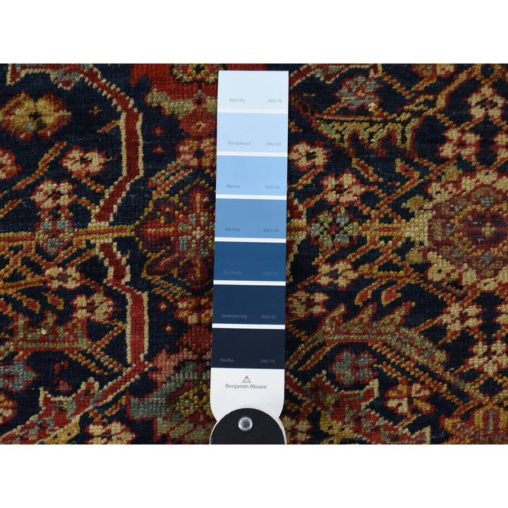 6'5" x 16'4" Vintage Hand Knotted Blue Wool Runner Oriental Rug - MOA10242867