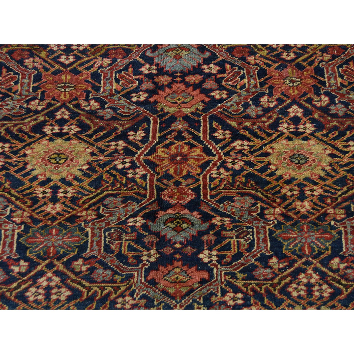 6'5" x 16'4" Vintage Hand Knotted Blue Wool Runner Oriental Rug - MOA10242867