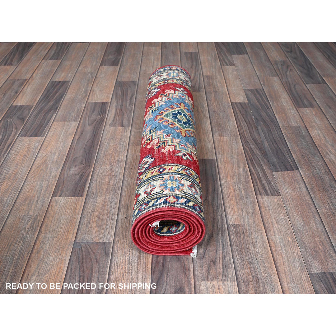 2'9" x 6'8" New Hand Knotted Red Wool Runner Oriental Rug - MOA102430