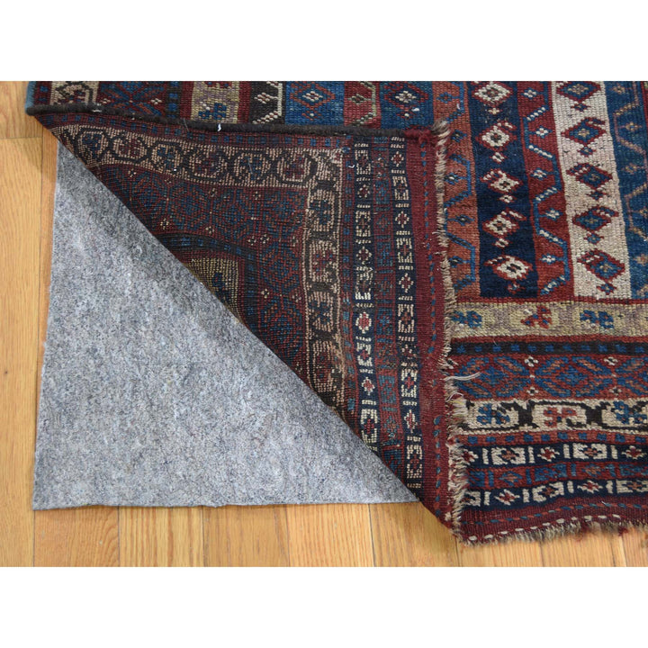 4'10" x 11'8" Vintage Hand Knotted Blue Wool Rectangle Oriental Rug - MOA10243138