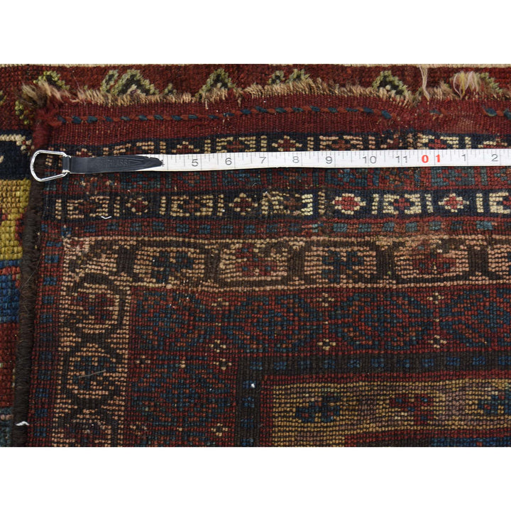 4'10" x 11'8" Vintage Hand Knotted Blue Wool Rectangle Oriental Rug - MOA10243138