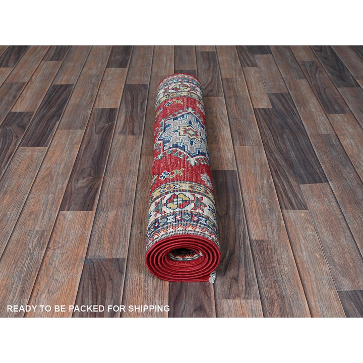 2'9" x 6'3" New Hand Knotted Red Wool Runner Oriental Rug - MOA102431