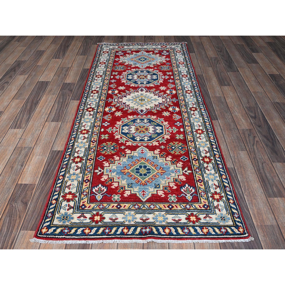 2'8" x 6'7" New Hand Knotted Red Wool Runner Oriental Rug - MOA102433