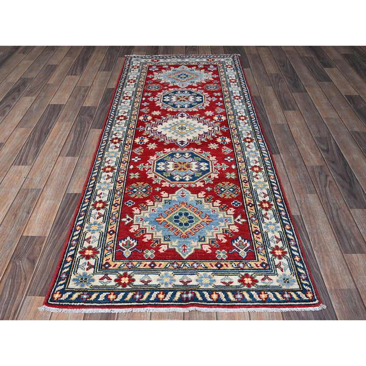 2'8" x 6'7" New Hand Knotted Red Wool Runner Oriental Rug - MOA102433
