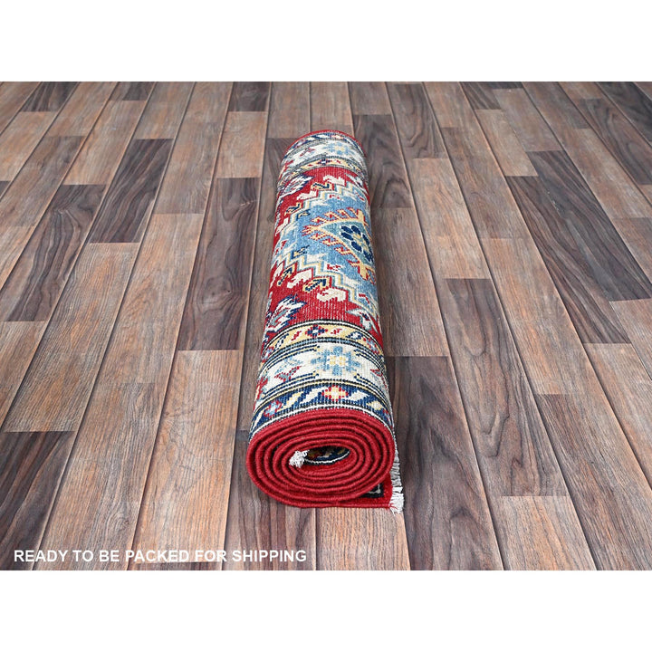 2'8" x 6'7" New Hand Knotted Red Wool Runner Oriental Rug - MOA102433